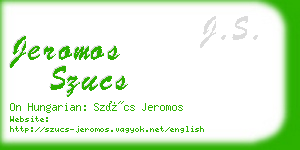 jeromos szucs business card